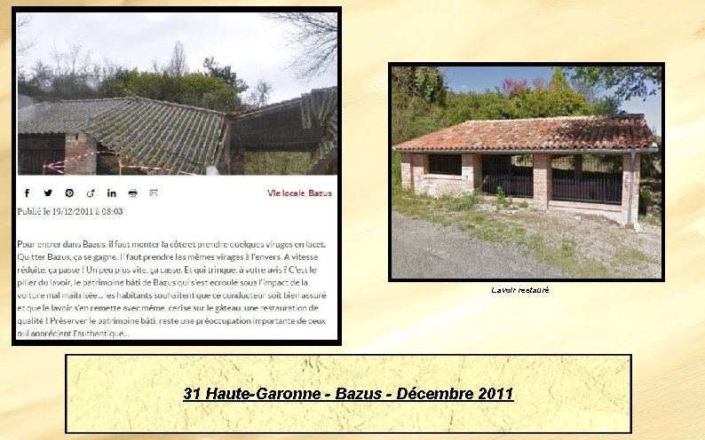 Lavoir restauré 31 Haute-Garonne - Bazus - Décembre 2011 