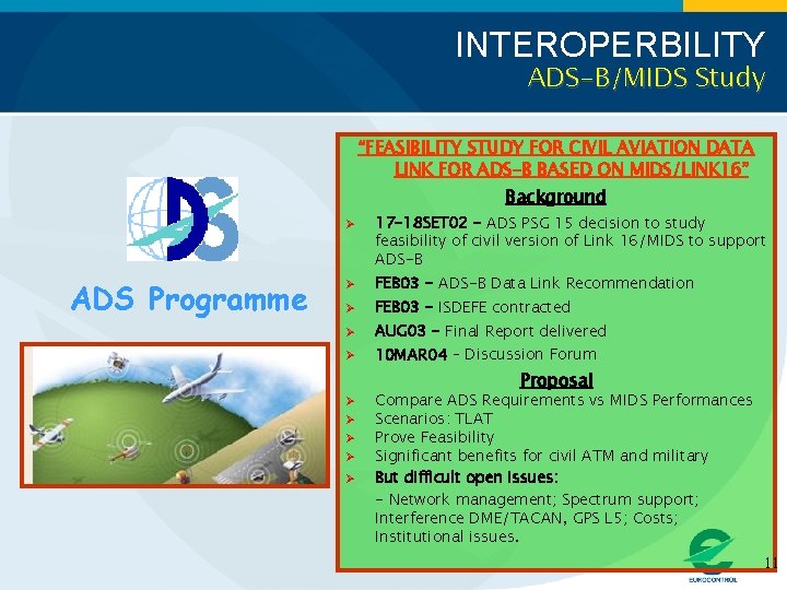 INTEROPERBILITY ADS-B/MIDS Study “FEASIBILITY STUDY FOR CIVIL AVIATION DATA LINK FOR ADS-B BASED ON