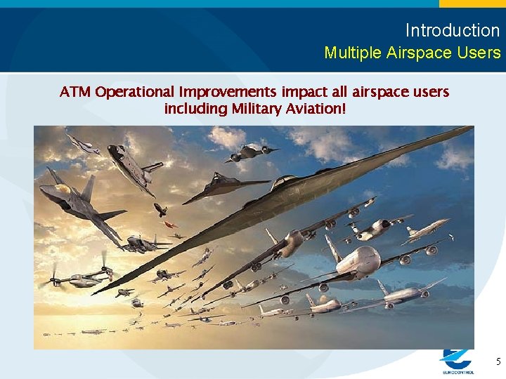 Introduction Multiple Airspace Users ATM Operational Improvements impact all airspace users including Military Aviation!