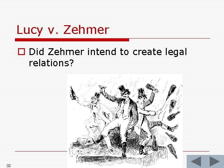 Lucy v. Zehmer o Did Zehmer intend to create legal relations? 32 