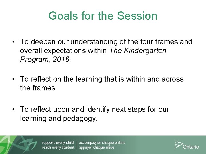 Goals for the Session • To deepen our understanding of the four frames and