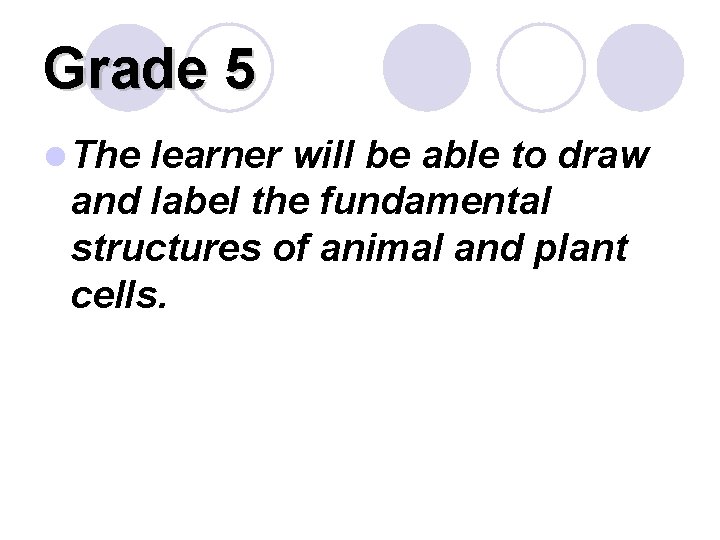 Grade 5 l The learner will be able to draw and label the fundamental