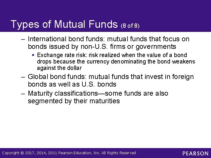 Types of Mutual Funds (8 of 8) – International bond funds: mutual funds that