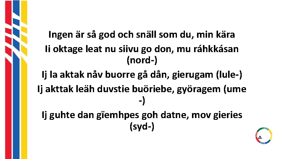 Ingen är så god och snäll som du, min kära Ii oktage leat nu Ingen är så god och snäll som du, min kära Ii oktage leat nu