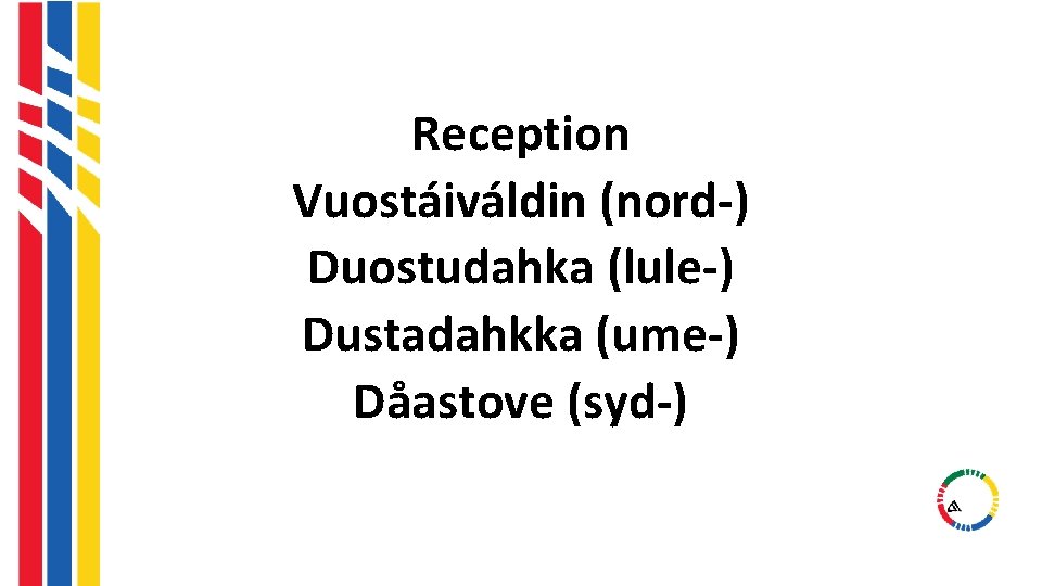 Reception Vuostáiváldin (nord-) Duostudahka (lule-) Dustadahkka (ume-) Dåastove (syd-) Reception Vuostáiváldin (nord-) Duostudahka (lule-) Dustadahkka (ume-) Dåastove (syd-)