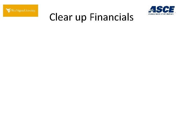 Clear up Financials 