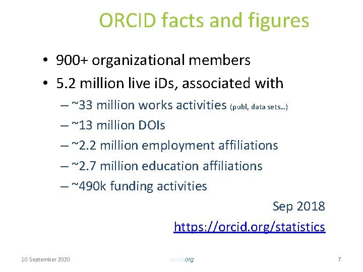 ORCID facts and figures • 900+ organizational members • 5. 2 million live i.
