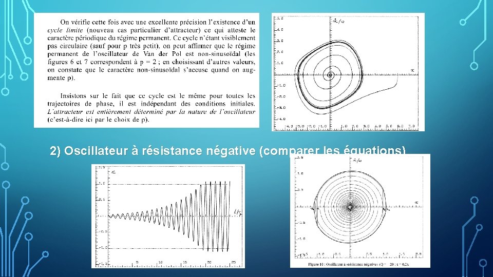 2) Oscillateur à résistance négative (comparer les équations) 2) Oscillateur à résistance négative (comparer les équations)