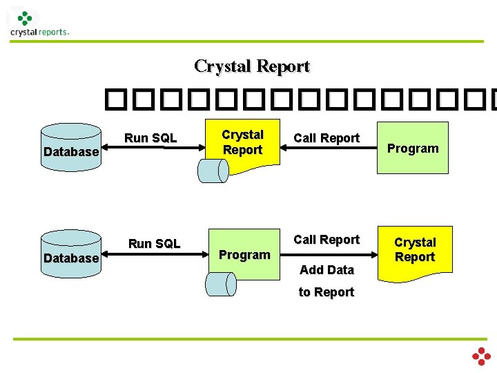 Crystal Report �������� Database Run SQL Database Crystal Report Call Report Program Add Data