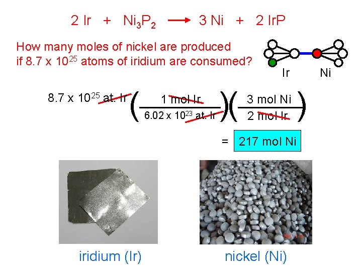 2 Ir + Ni 3 P 2 3 Ni + 2 Ir. P How 2 Ir + Ni 3 P 2 3 Ni + 2 Ir. P How