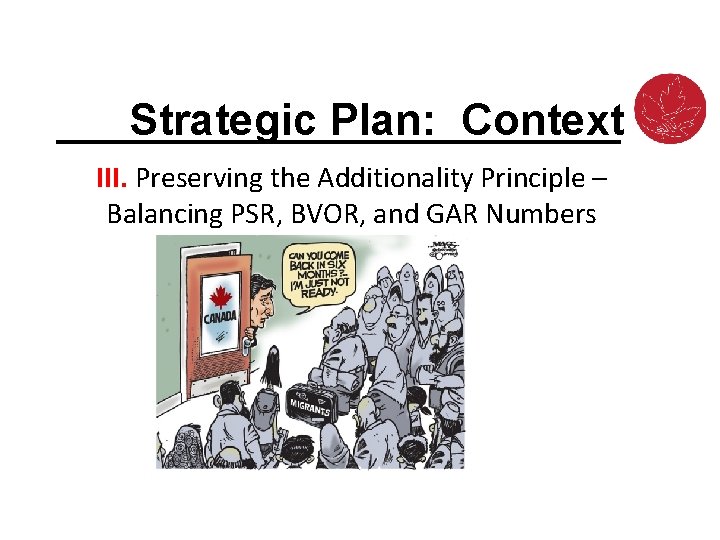 Strategic Plan: Context III. Preserving the Additionality Principle – Balancing PSR, BVOR, and GAR