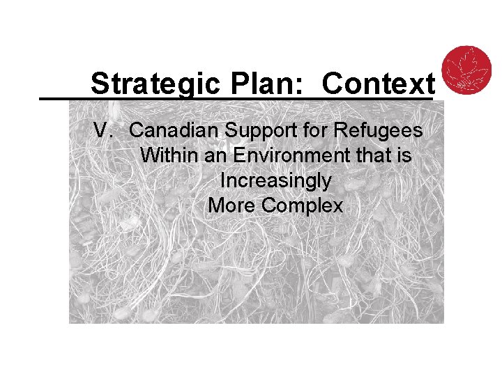 Strategic Plan: Context V. Canadian Support for Refugees Within an Environment that is Increasingly