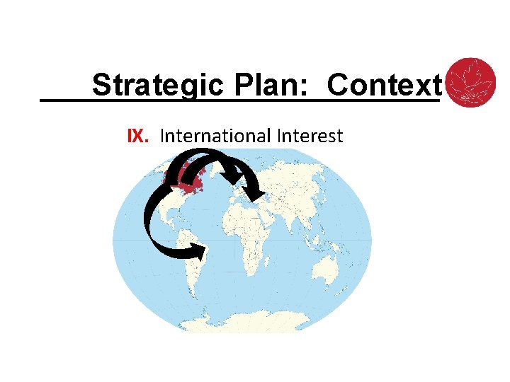 Strategic Plan: Context IX. International Interest 