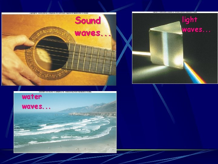 Sound waves. . . water waves. . . light waves. . . 