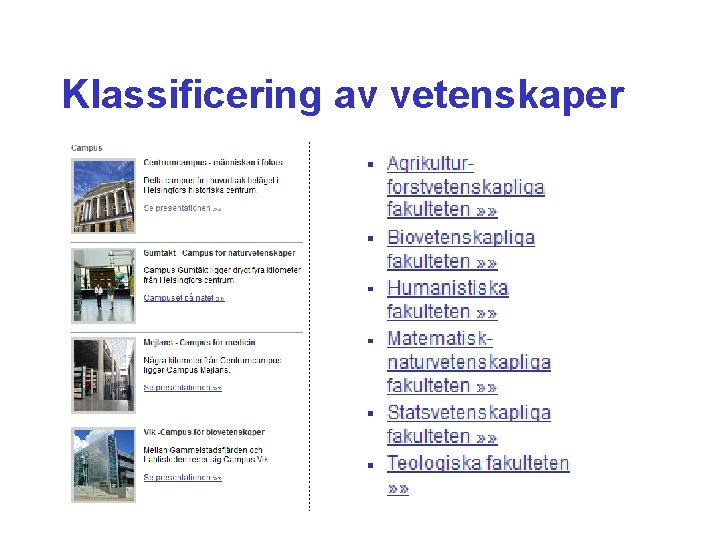 Klassificering av vetenskaper 