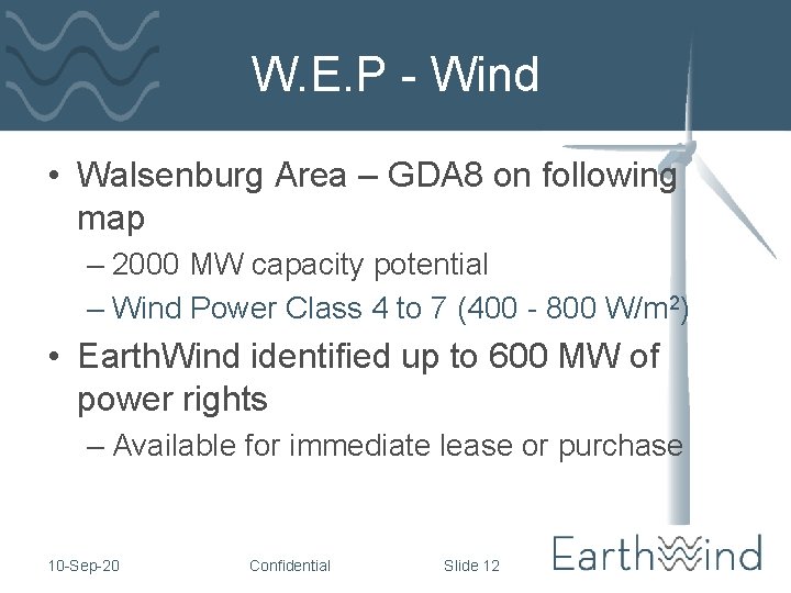 W. E. P - Wind • Walsenburg Area – GDA 8 on following map