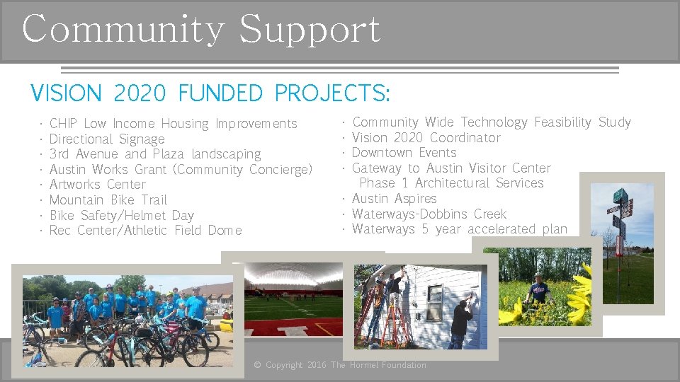 Community Support VISION 2020 FUNDED PROJECTS: • • CHIP Low Income Housing Improvements Directional