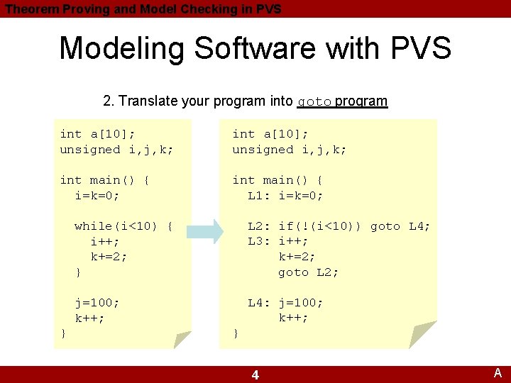 Theorem Proving and Model Checking in PVS Modeling Software with PVS 2. Translate your Theorem Proving and Model Checking in PVS Modeling Software with PVS 2. Translate your