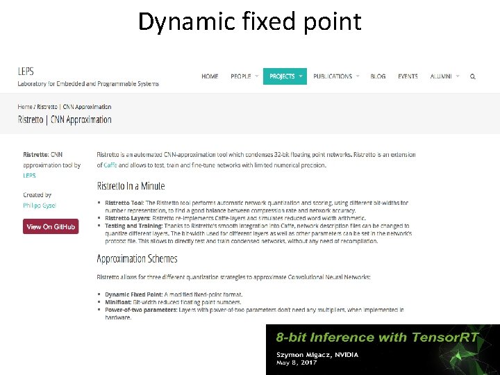 Dynamic fixed point Dynamic fixed point