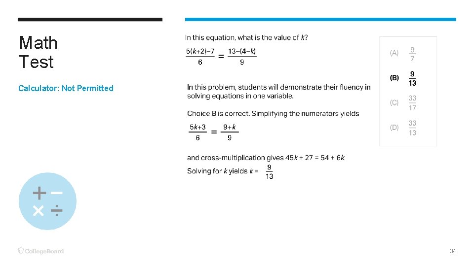 Math Test Calculator: Not Permitted 34 