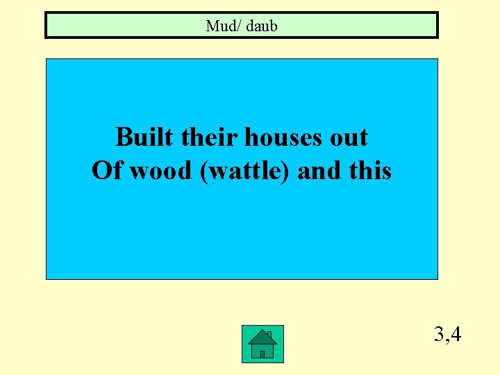 Mud/ daub Built their houses out Of wood (wattle) and this 3, 4 