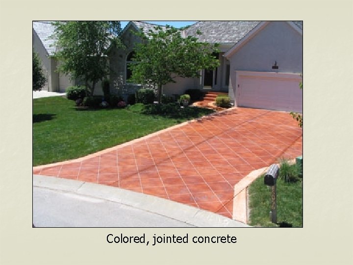 Colored, jointed concrete 