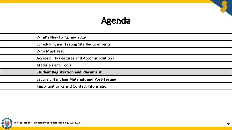 Agenda What’s New for Spring 2019 Scheduling and Testing Site Requirements Who Must Test Agenda What’s New for Spring 2019 Scheduling and Testing Site Requirements Who Must Test