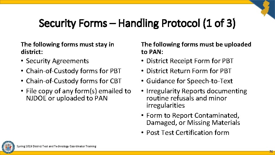 Security Forms – Handling Protocol (1 of 3) The following forms must stay in Security Forms – Handling Protocol (1 of 3) The following forms must stay in