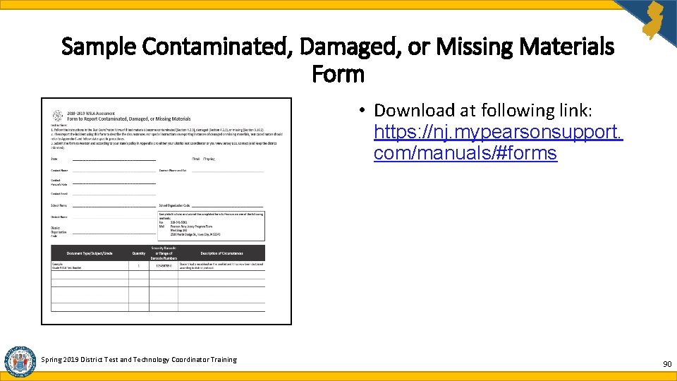 Sample Contaminated, Damaged, or Missing Materials Form • Download at following link: https: //nj. Sample Contaminated, Damaged, or Missing Materials Form • Download at following link: https: //nj.
