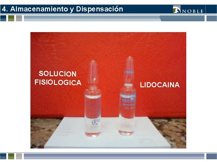 4. Almacenamiento y Dispensación SOLUCION FISIOLOGICA LIDOCAINA 4. Almacenamiento y Dispensación SOLUCION FISIOLOGICA LIDOCAINA
