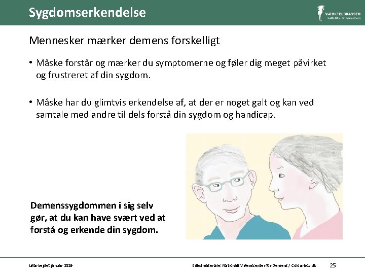 Sygdomserkendelse Mennesker mærker demens forskelligt • Måske forstår og mærker du symptomerne og føler