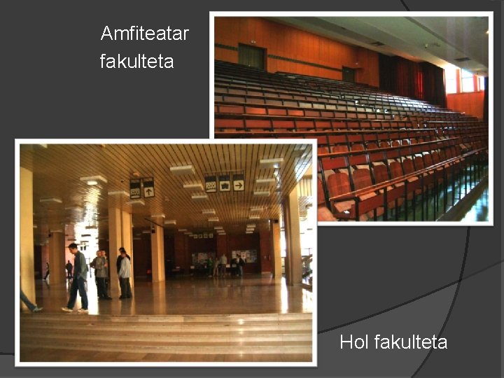 Amfiteatar fakulteta Hol fakulteta 