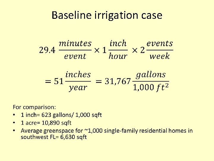 Baseline irrigation case • 