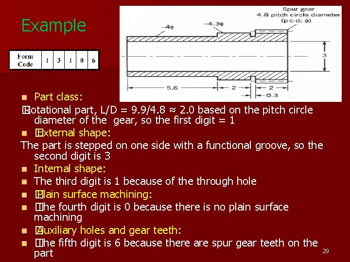 Example Part class: � Rotational part, L/D = 9. 9/4. 8 ≈ 2. 0 Example Part class: � Rotational part, L/D = 9. 9/4. 8 ≈ 2. 0