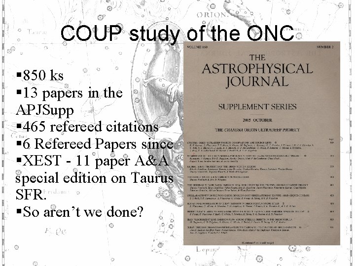 COUP study of the ONC § 850 ks § 13 papers in the APJSupp