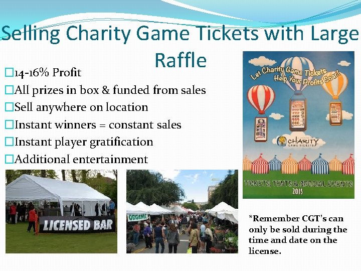 Selling Charity Game Tickets with Large Raffle � 14 -16% Profit �All prizes in Selling Charity Game Tickets with Large Raffle � 14 -16% Profit �All prizes in