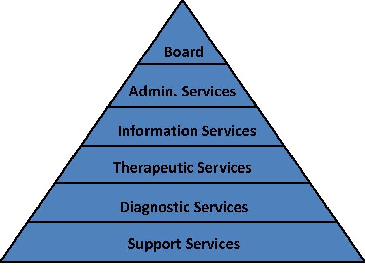 Board Admin. Services Information Services Therapeutic Services Diagnostic Services Support Services 