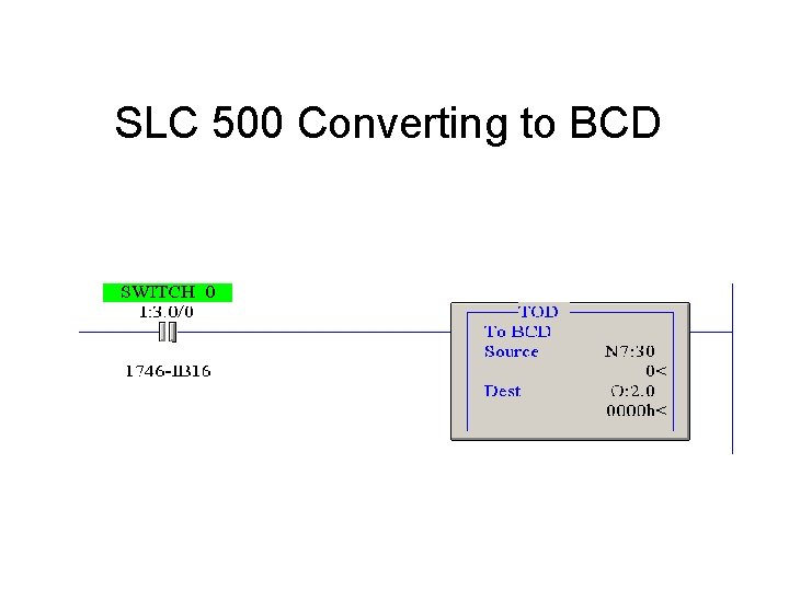 SLC 500 Converting to BCD SLC 500 Converting to BCD