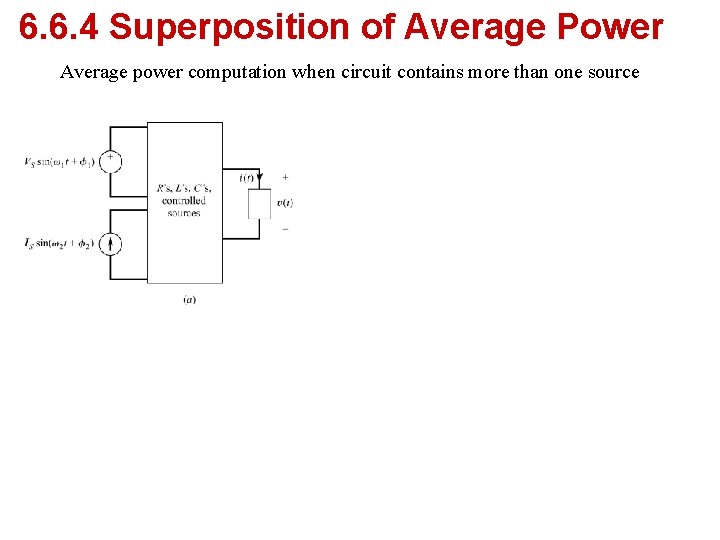 6. 6. 4 Superposition of Average Power Average power computation when circuit contains more