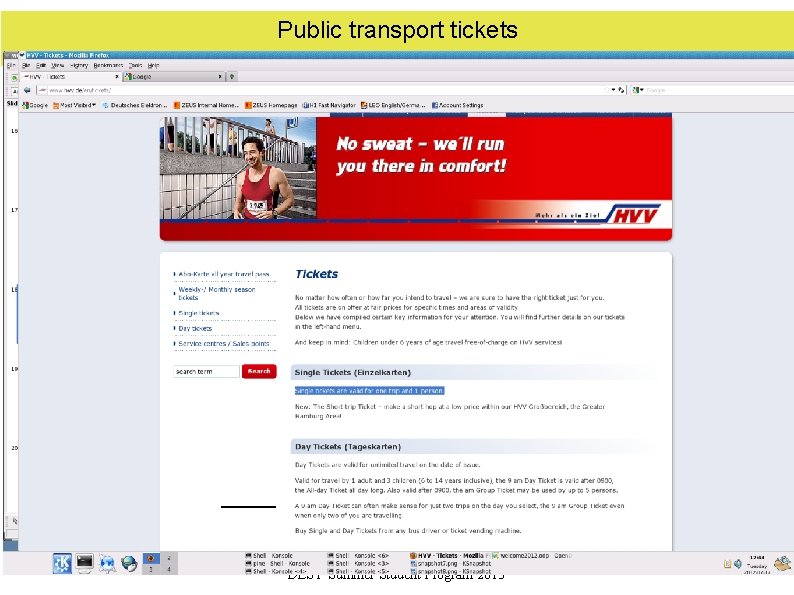 Public transport tickets DESY Summer Student Program 2013 