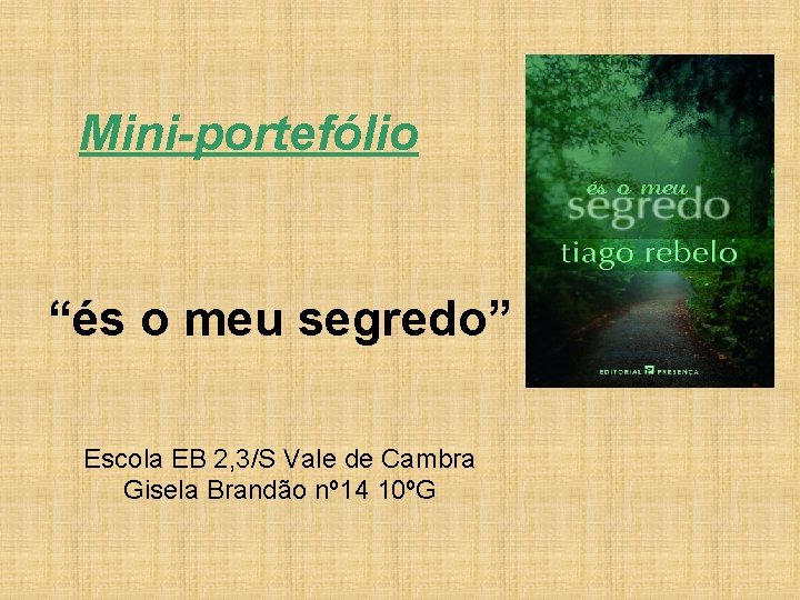 Mini-portefólio “és o meu segredo” Escola EB 2, 3/S Vale de Cambra Gisela Brandão
