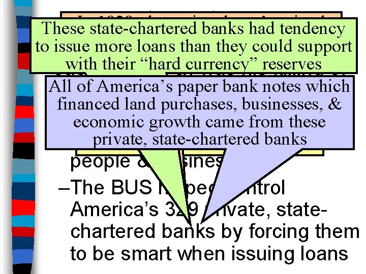 Bank War 1828, The the national gov’t These. Instate-chartered banks had coined tendency only