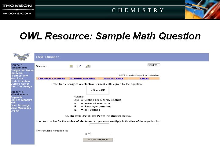 OWL Resource: Sample Math Question OWL Resource: Sample Math Question