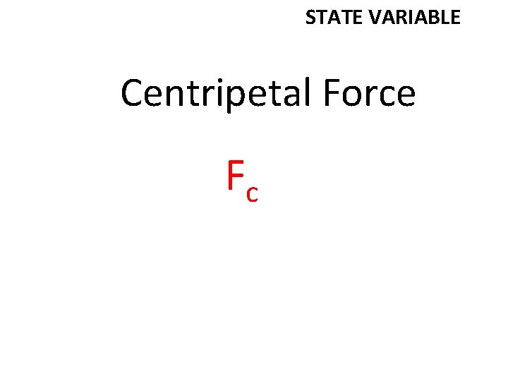 STATE VARIABLE Centripetal Force Fc 