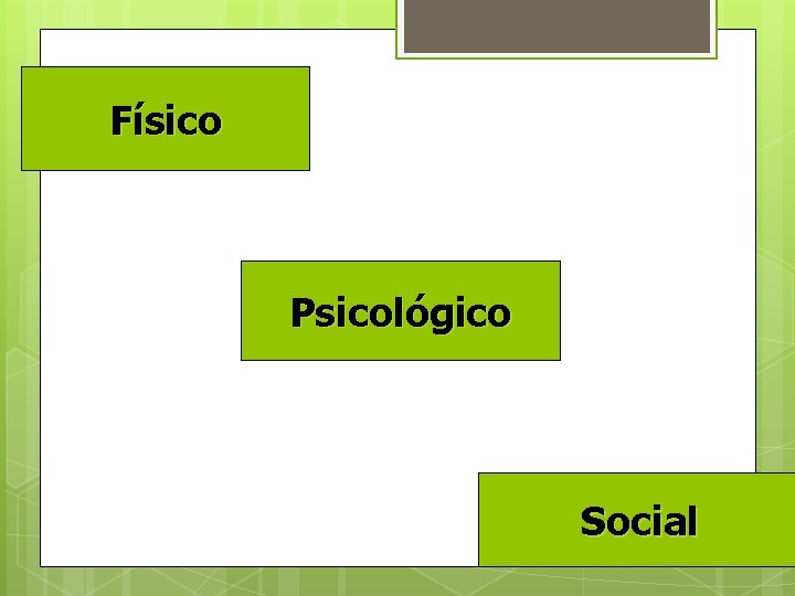 Físico Psicológico Social 