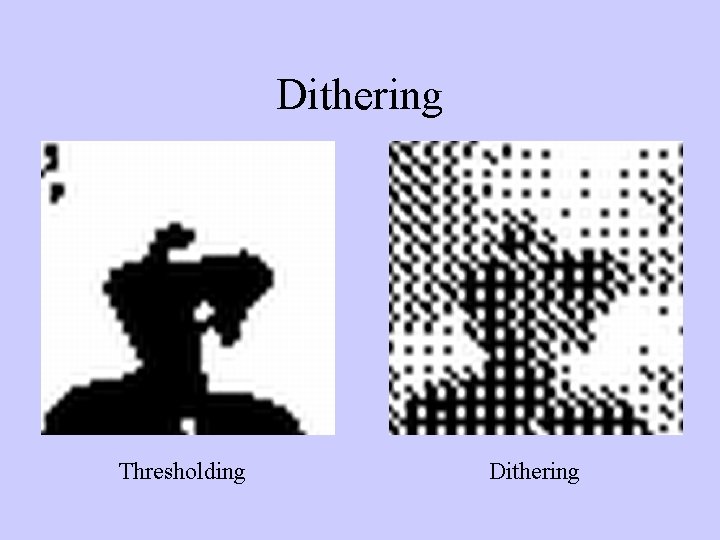 Dithering Thresholding Dithering 