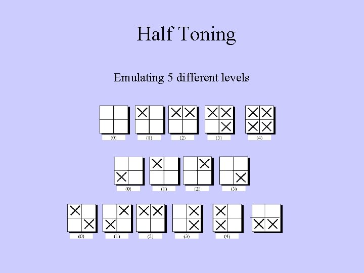 Half Toning Emulating 5 different levels 