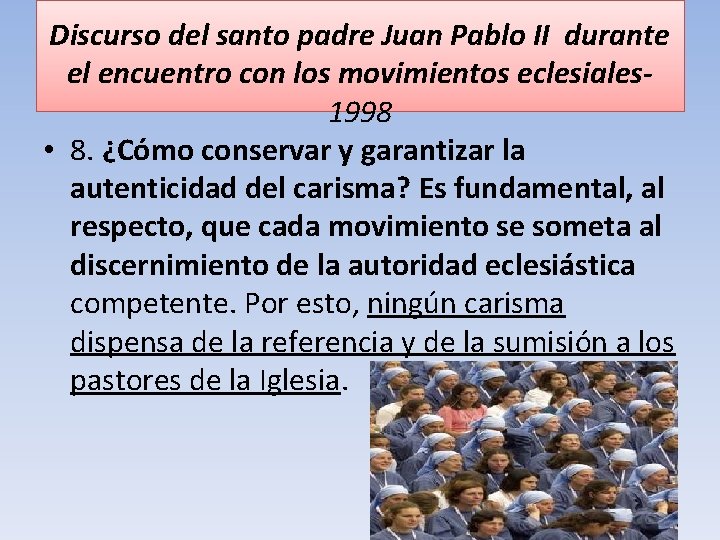 Discurso del santo padre Juan Pablo II durante el encuentro con los movimientos eclesiales