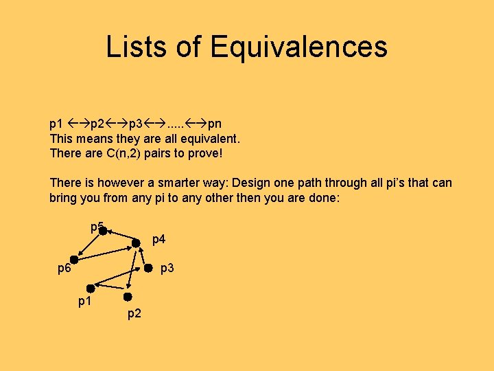 Lists of Equivalences p 1 p 2 p 3 . . . pn This Lists of Equivalences p 1 p 2 p 3 . . . pn This