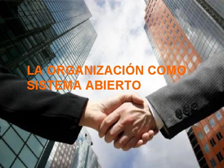 LA ORGANIZACIÓN COMO SISTEMA ABIERTO 